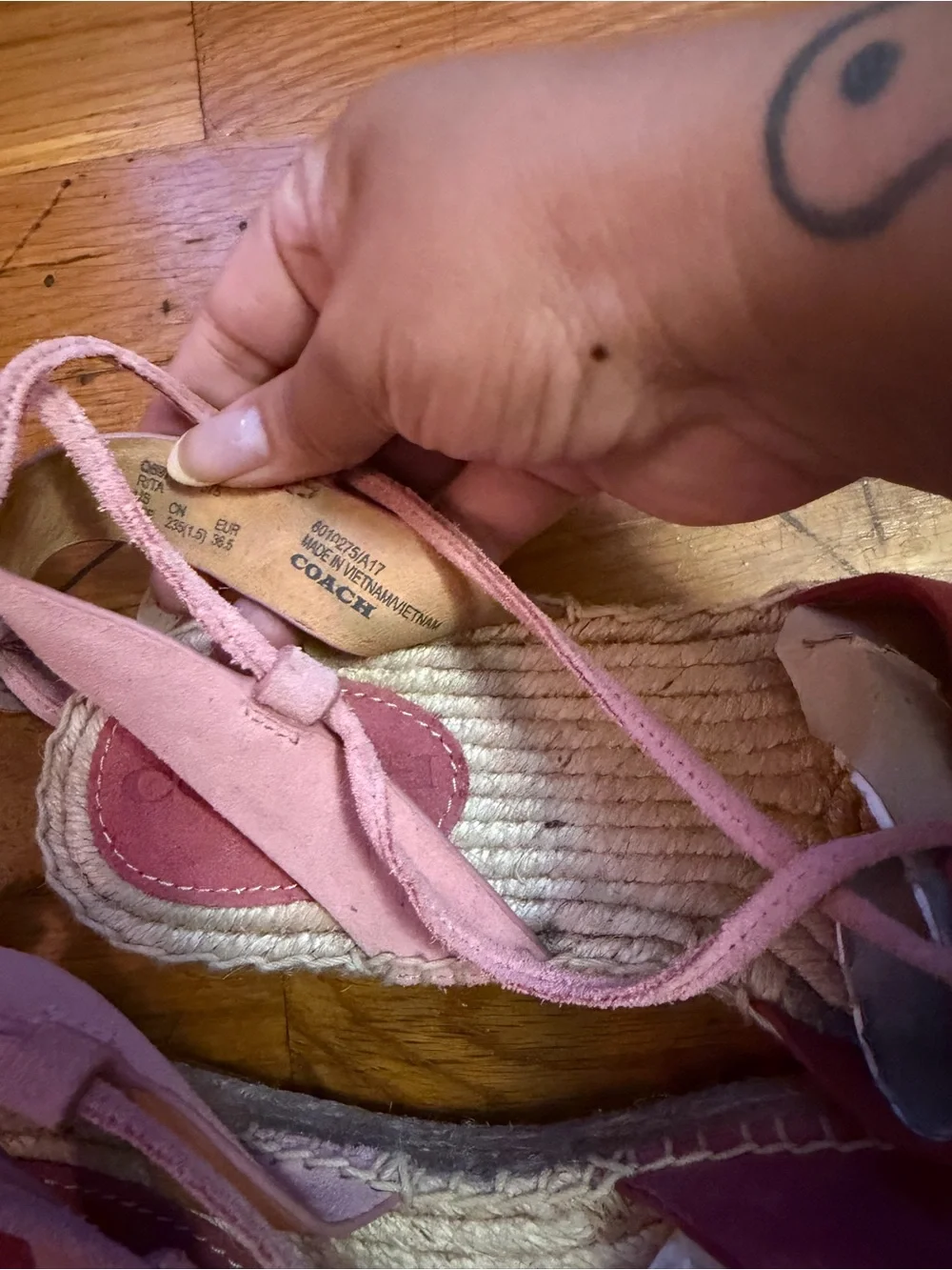 Coach Rita Suede Espadrille with Ankle straps